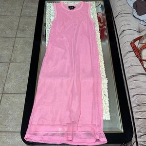 Stussy pink mesh sleeveless maxi dress